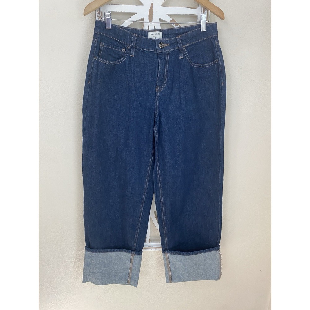 Kate Spade New York x Target High-Rise Straight Leg Wide Cuff Jeans Size 6  *J32
